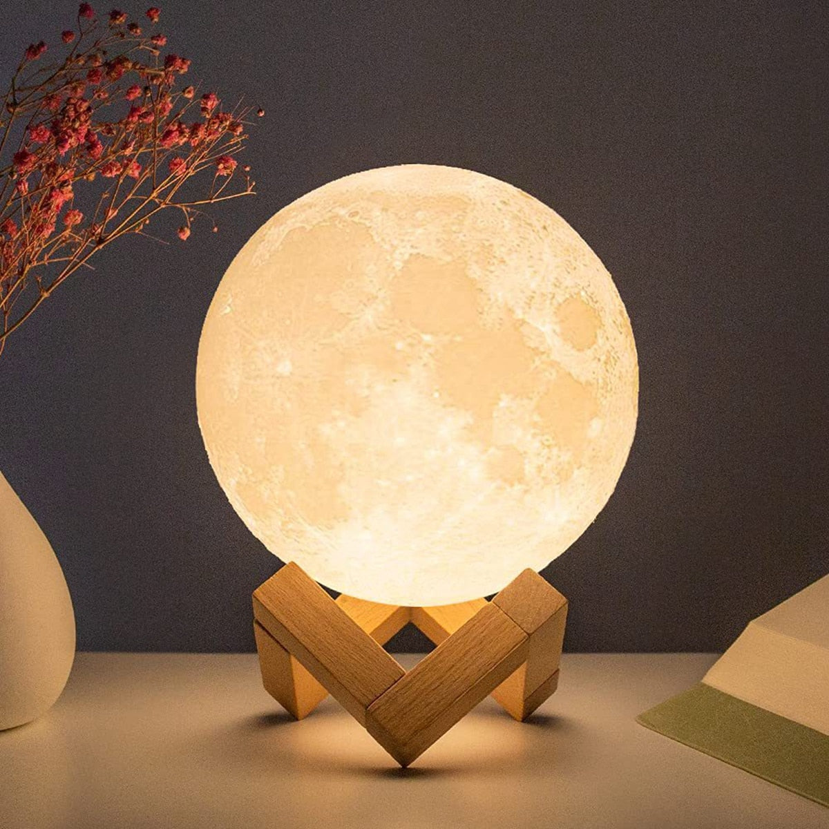 Rechargeable LED Moon Lamp with Stand