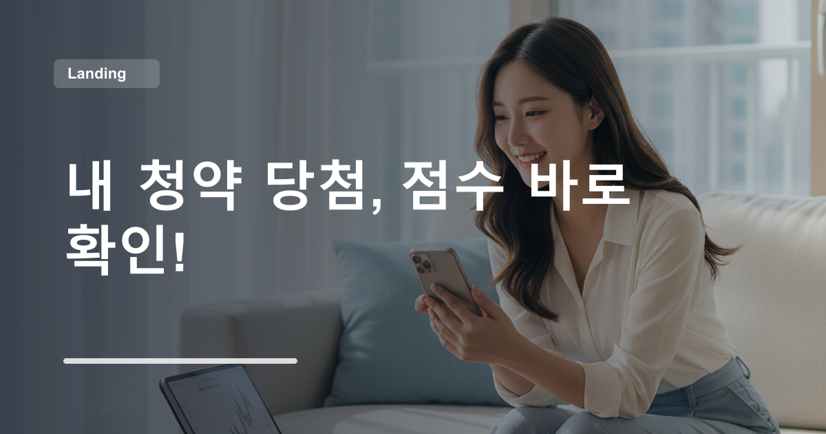 내 청약 당첨, 점수 바로 확인!