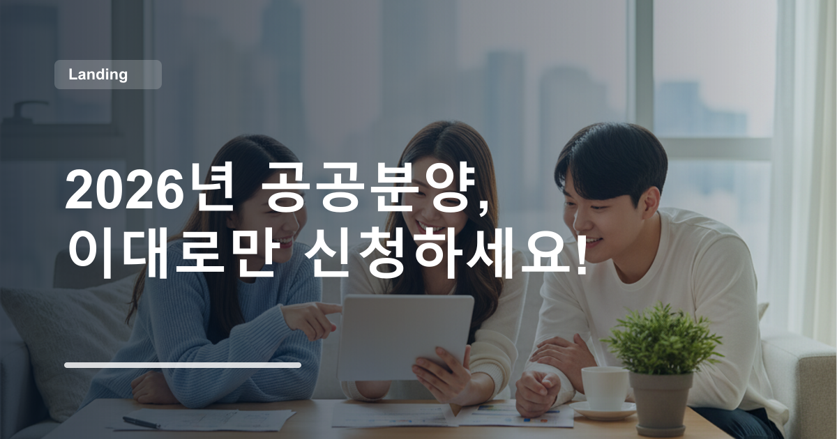 2026년 공공분양, 이대로만 신청하세요!