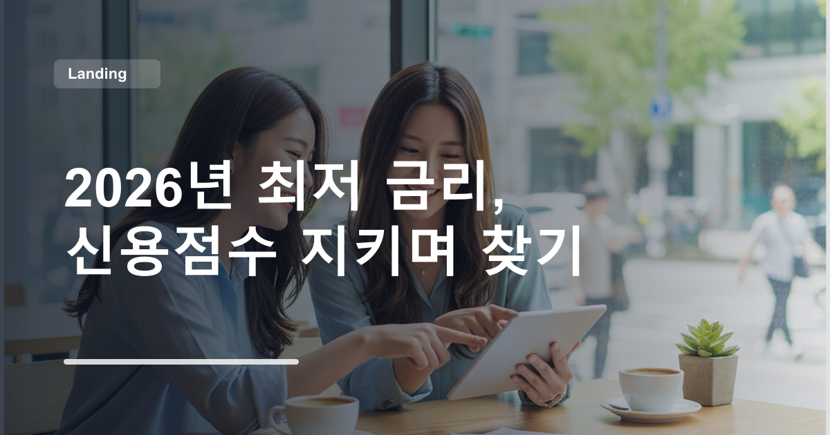 2026년 최저 금리, 신용점수 지키며 찾기