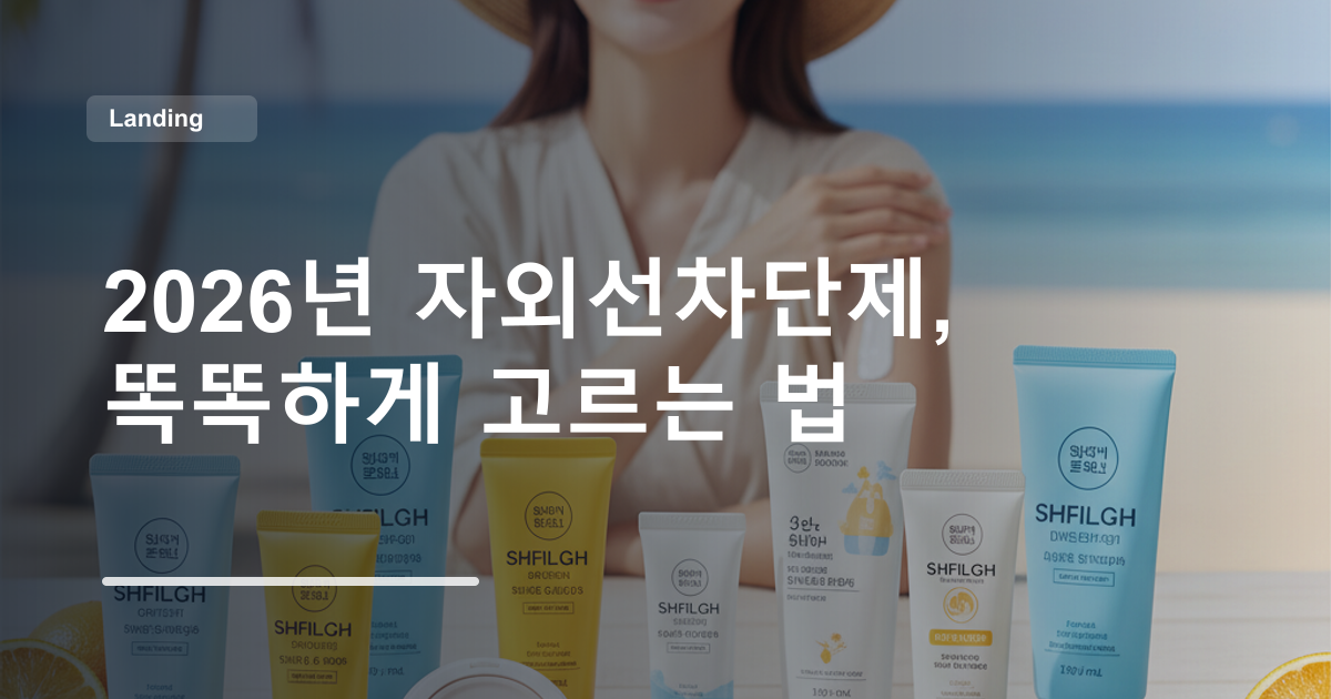 2026년 자외선차단제, 똑똑하게 고르는 법