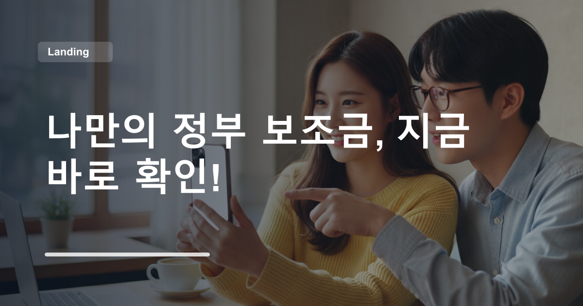 나만의 정부 보조금, 지금 바로 확인!