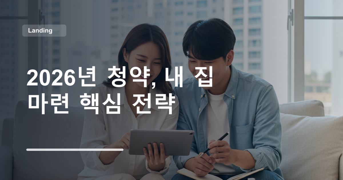2026년 청약, 내 집 마련 핵심 전략