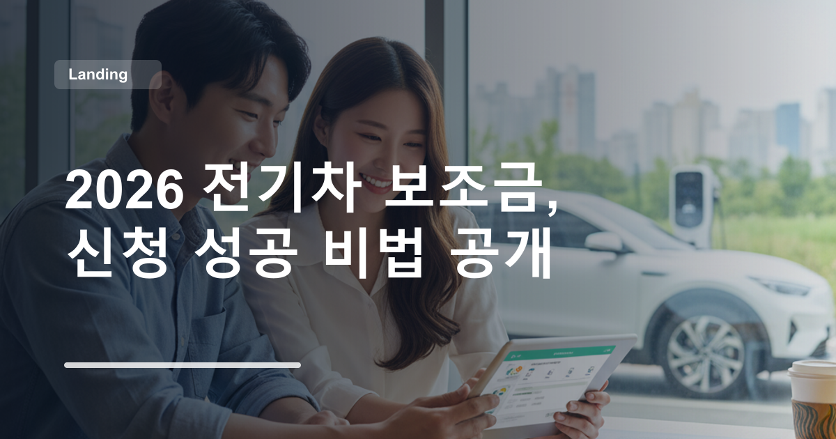 2026 전기차 보조금, 신청 성공 비법 공개