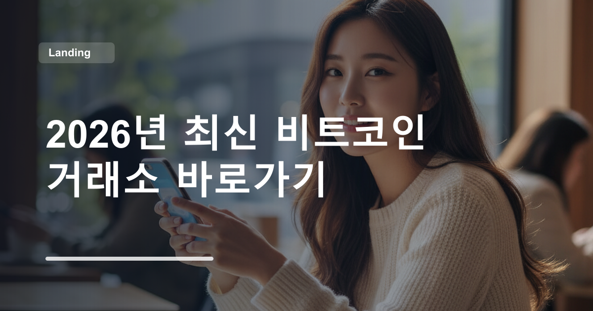2026년 최신 비트코인 거래소 바로가기