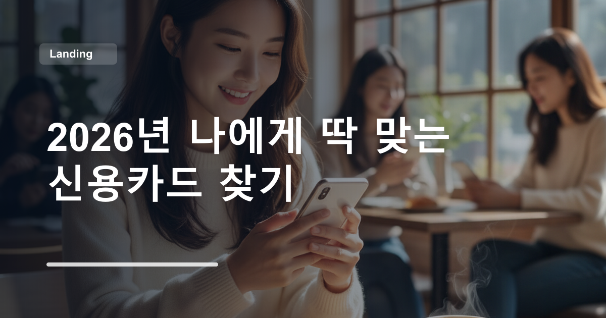 2026년 나에게 딱 맞는 신용카드 찾기