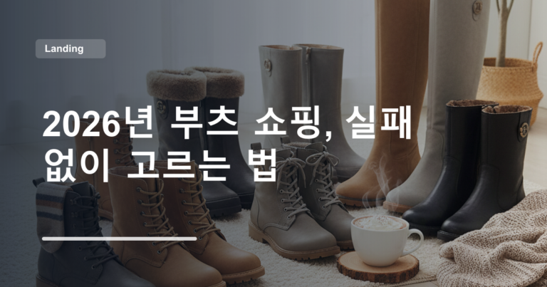 2026년 부츠 쇼핑, 실패 없이 고르는 법