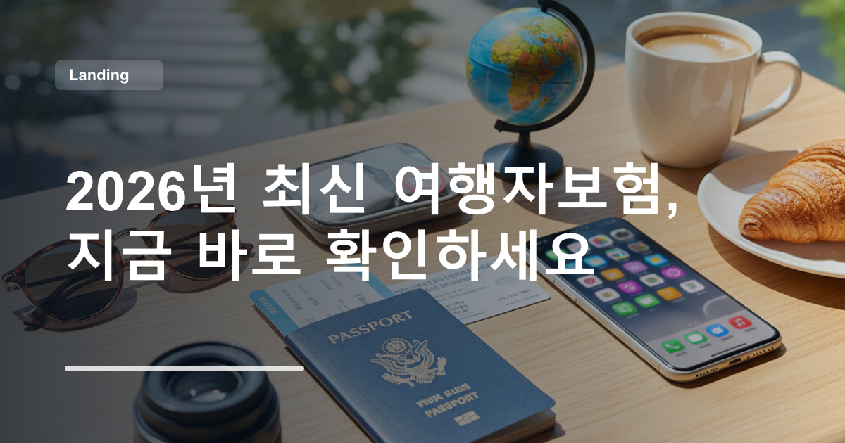 2026년 최신 여행자보험, 지금 바로 확인하세요