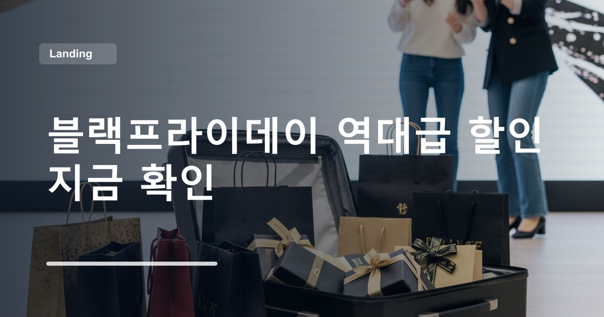 블랙프라이데이 역대급 할인 지금 확인
