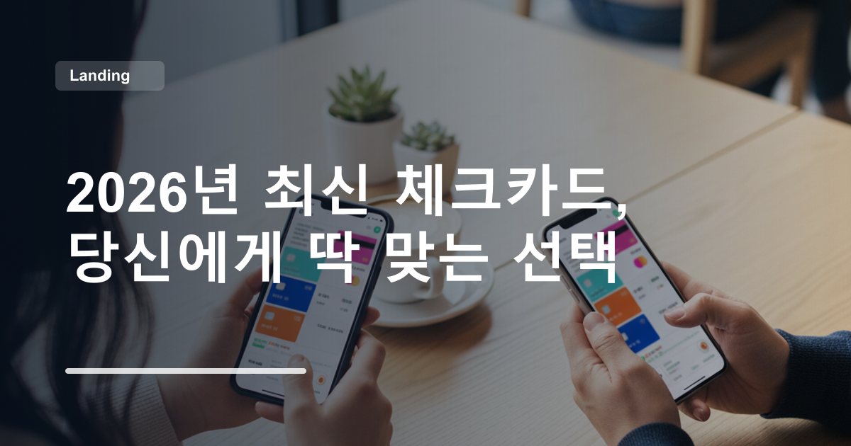 2026년 최신 체크카드, 당신에게 딱 맞는 선택