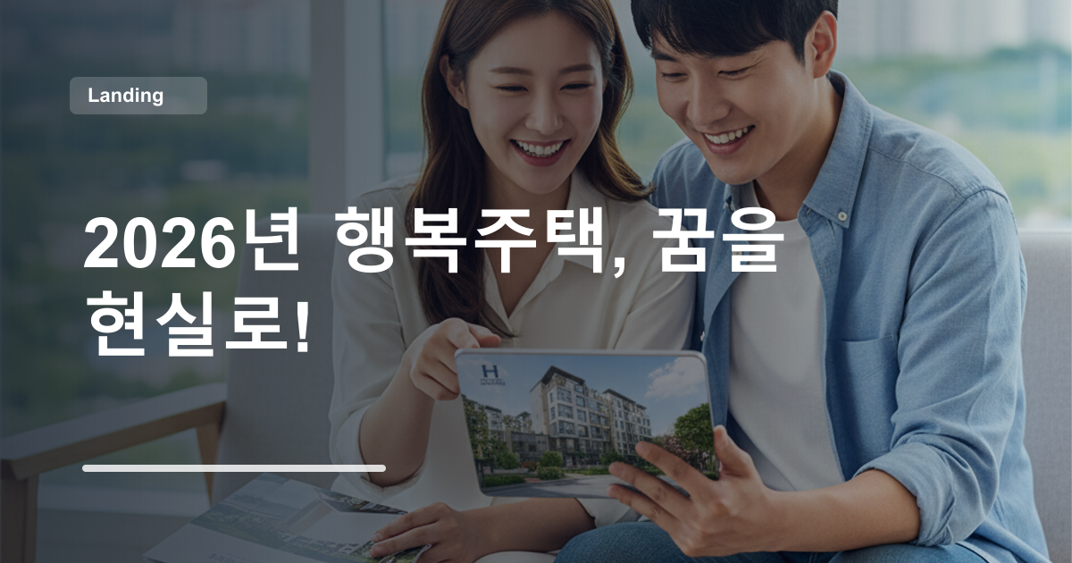 2026년 행복주택, 꿈을 현실로!