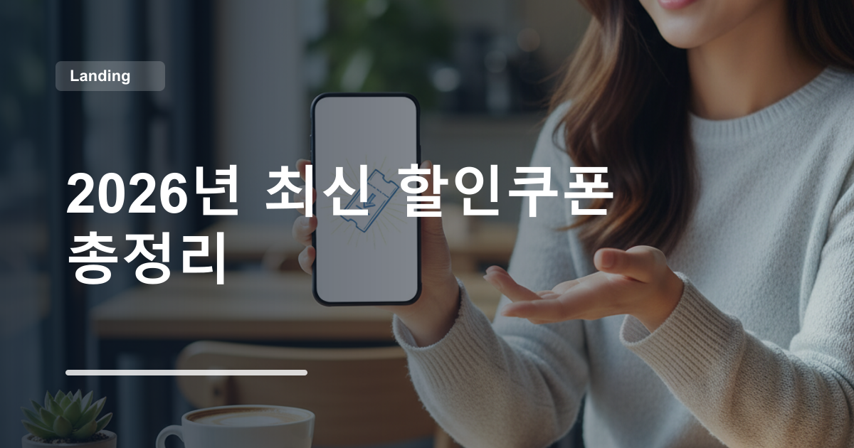 2026년 최신 할인쿠폰 총정리