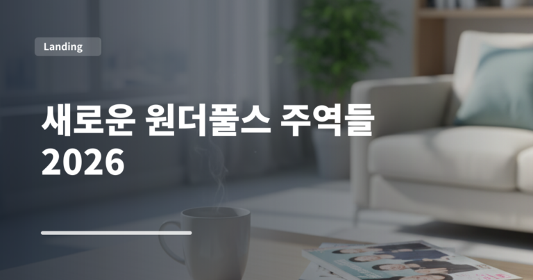 새로운 원더풀스 주역들 2026