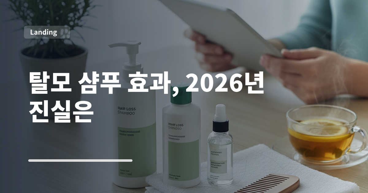 탈모 샴푸 효과, 2026년 진실은