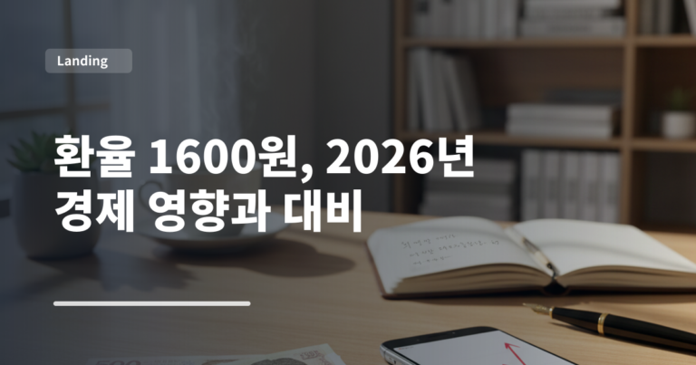환율 1600원, 2026년 경제 영향과 대비