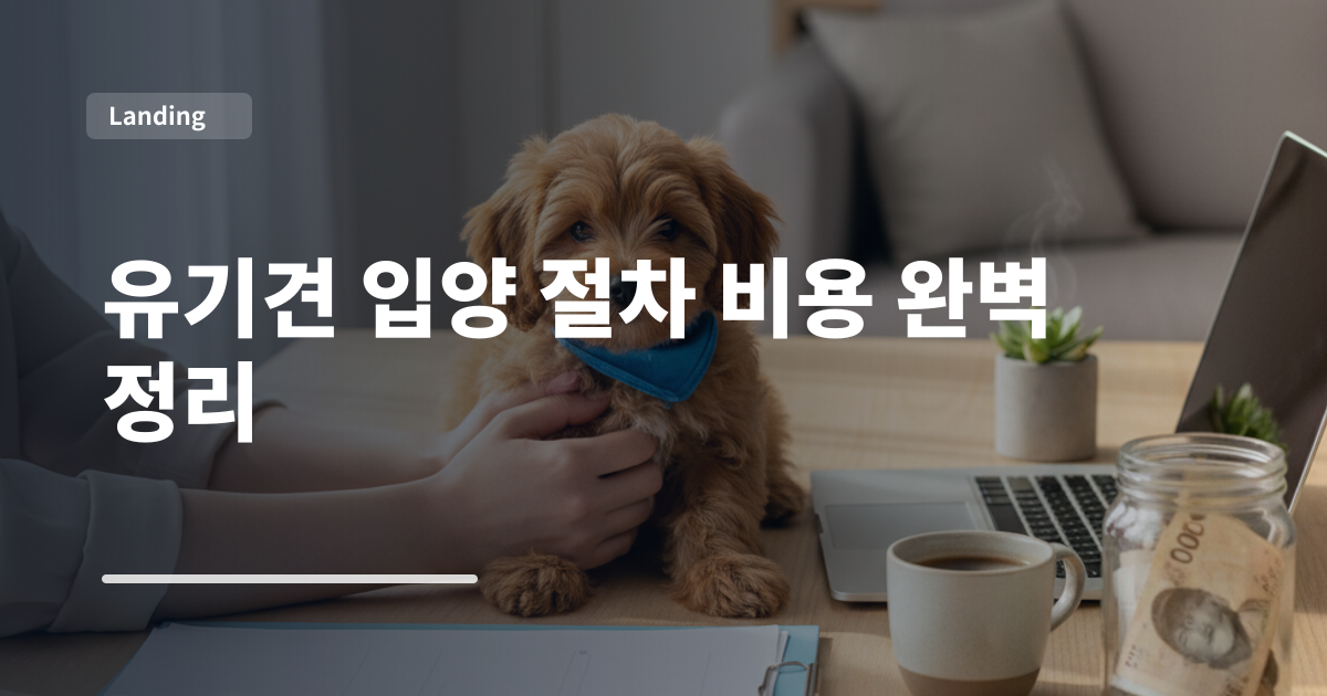 유기견 입양 절차 비용 완벽 정리