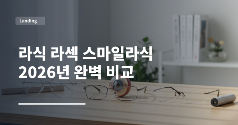 라식 라섹 스마일라식 2026년 완벽 비교