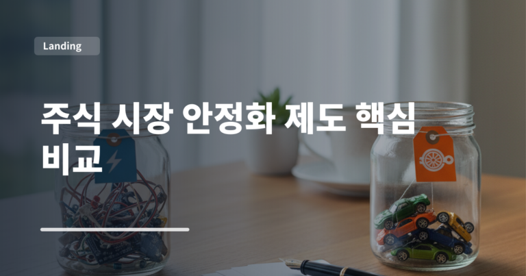 주식 시장 안정화 제도 핵심 비교