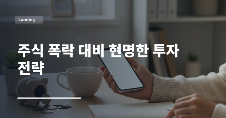 주식 폭락 대비 현명한 투자 전략