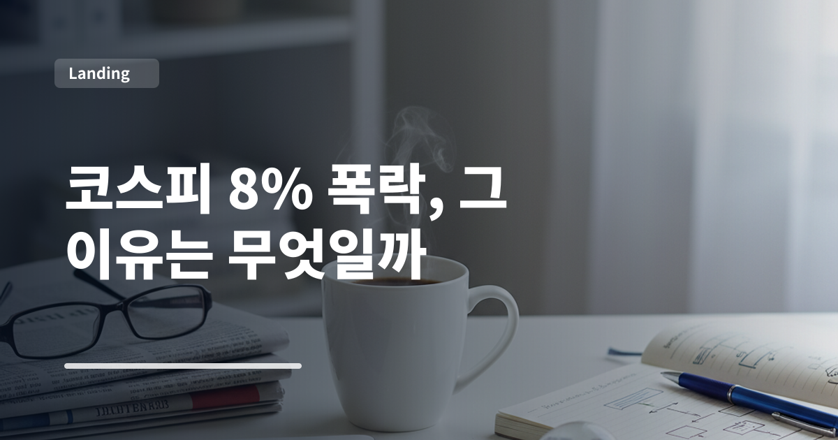 코스피 8% 폭락, 그 이유는 무엇일까