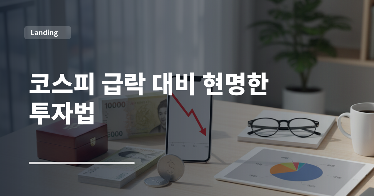 코스피 급락 대비 현명한 투자법