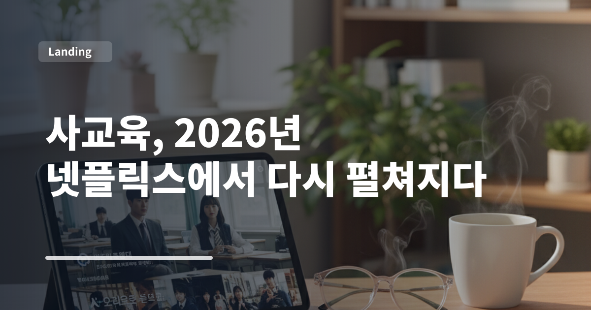 사교육, 2026년 넷플릭스에서 다시 펼쳐지다