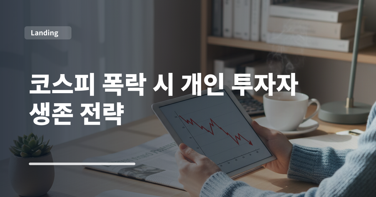 코스피 폭락 시 개인 투자자 생존 전략