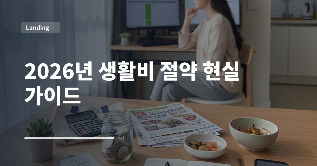 2026년 생활비 절약 현실 가이드