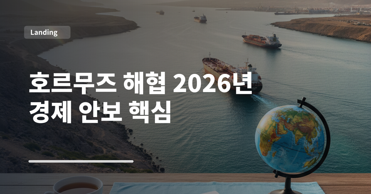 호르무즈 해협 2026년 경제 안보 핵심